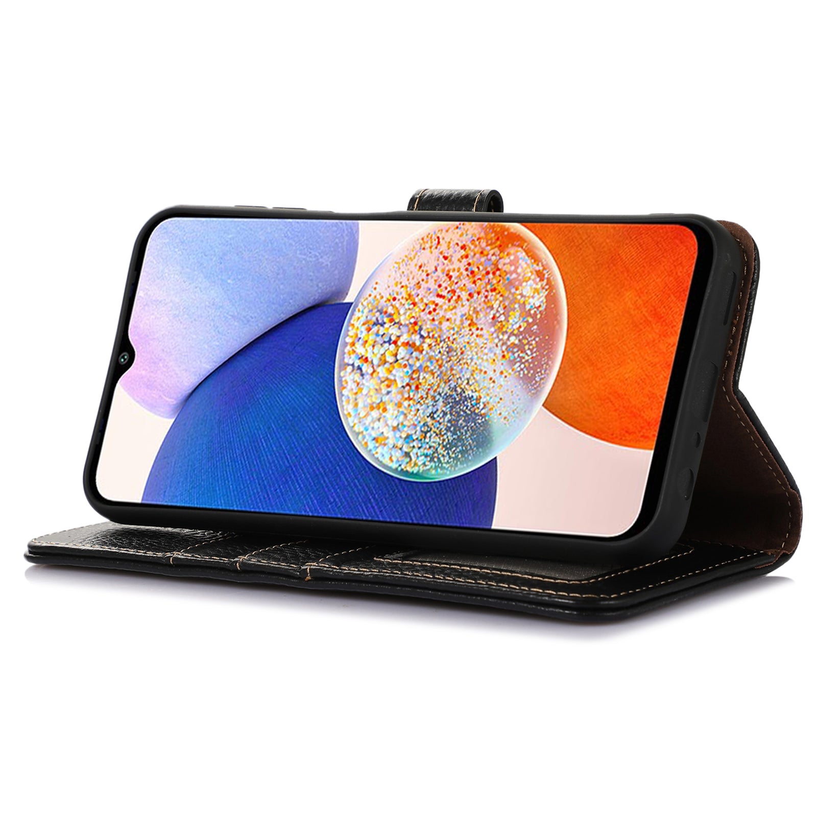 For Samsung Galaxy S23 Wallet Phone Case Genuine Cow Leather Litchi Texture RFID Blocking Stand Shell For Samsung Galaxy S23 Wallet Phone Case Genuine Cow Leather Litchi Texture RFID Blocking Stand Shell
